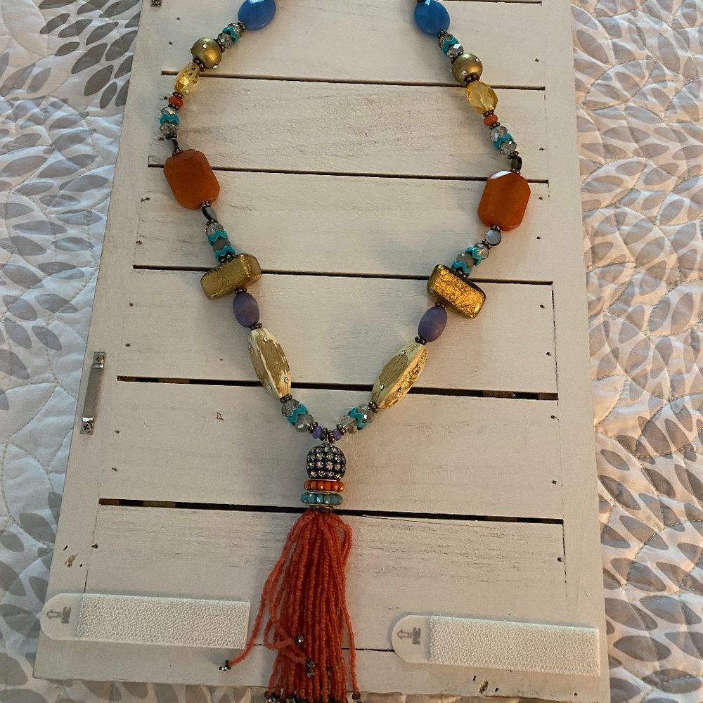Beaded Necklace with Tassel